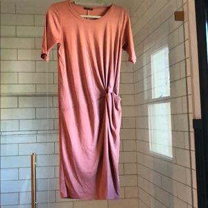 Mauve twisted midi dress